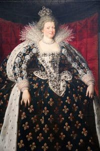 "Marie de Médicis (1573-1642), reine de France depuis 1600", huile sur toile (H. 312 cm, l. 185.5 cm) de Frans Pourbus le Jeune - Œuvre réalisée en 1610 appartenant au musée du Louvre. Photographie réalisée lors de l'exposition temporaire l'Europe de Rubens au musée du Louvre-Lens.